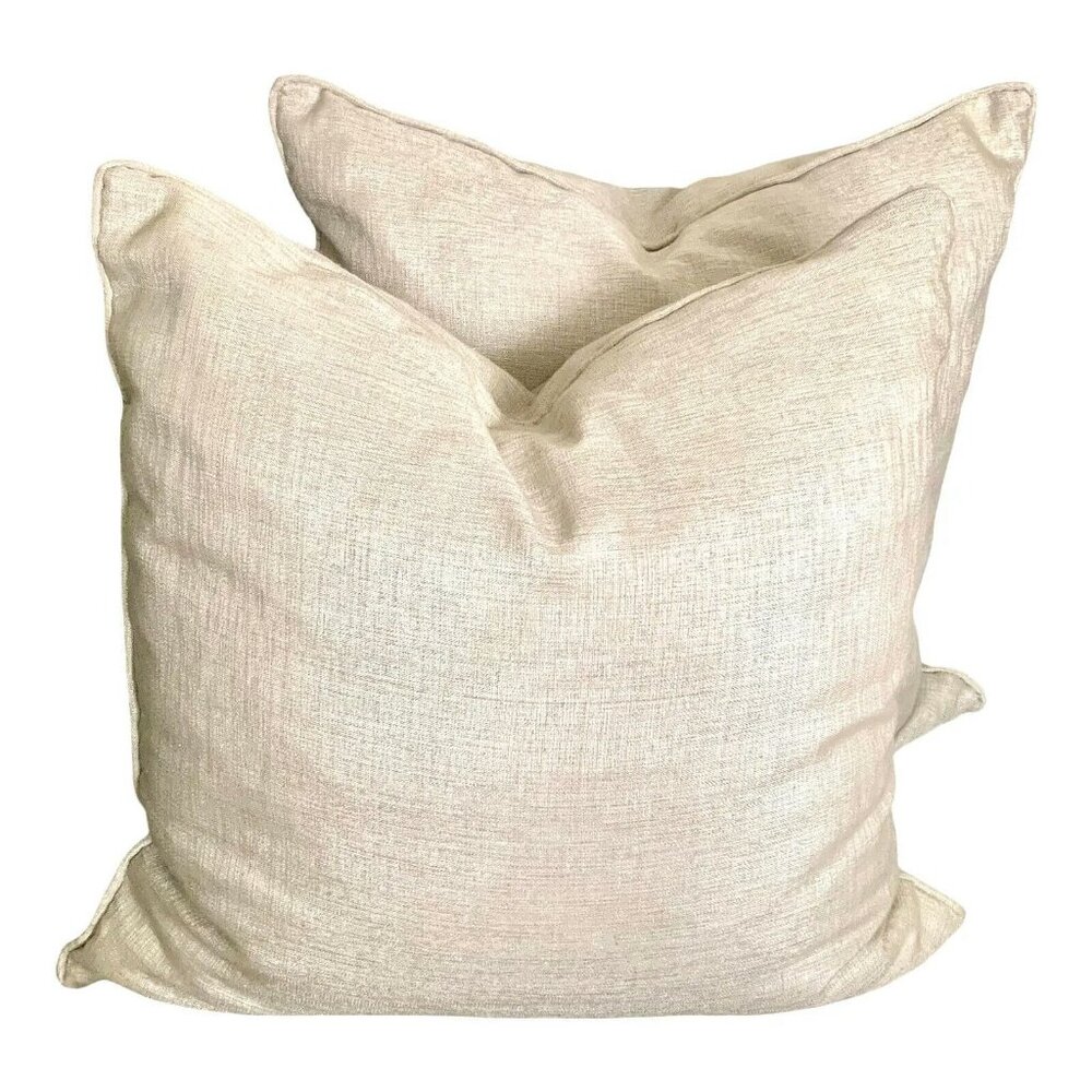 Champagne Gold Metallic Soft Large Pillows - a Pair